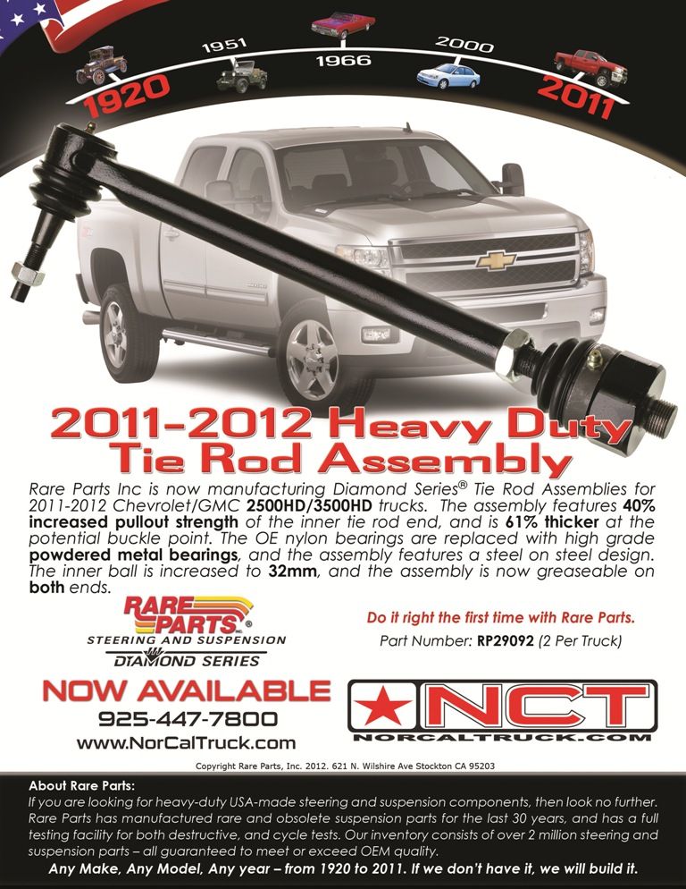 *NEW* Rare Parts 2011+ HD Tie Rods > NOW AVAILABLE Chevy and GMC